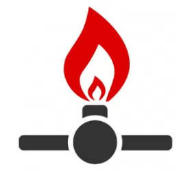 Εικονίδιο με κόκκινη φλόγα για φριτέζες αερίου