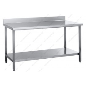 Ανοξείδωτος Πάγκος Εργασίας 100 εκ από Inox 18/10 με Πλάτη