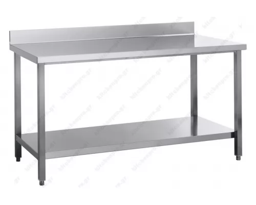 Stainless Steel Work Table 160 cm with Backsplash