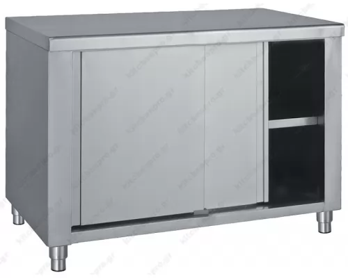 Stainless Steel Cupboard with Sliding Doors 120 cm 