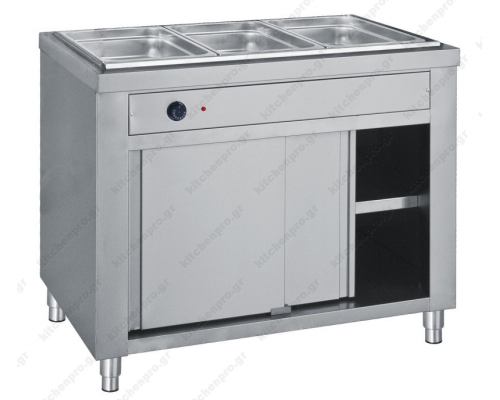 Bain Marie 5 GN 1/1 με Αποθήκη Θερμοερμάριο 180 x 70 εκ