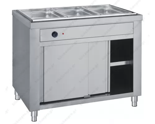 Bain Marie 4 GN 1/1 with Heated Storage 139 x 70 cm.