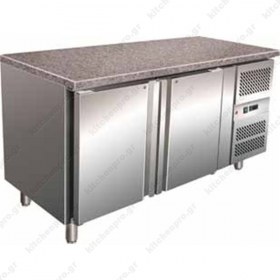 Επαγγελματικό Ψυγείο Πάγκος Συντήρηση 150.5 εκ. 2 Θυρών Ζαχαροπλαστικής με Γρανίτη Ταψιά 40x60 εκ.