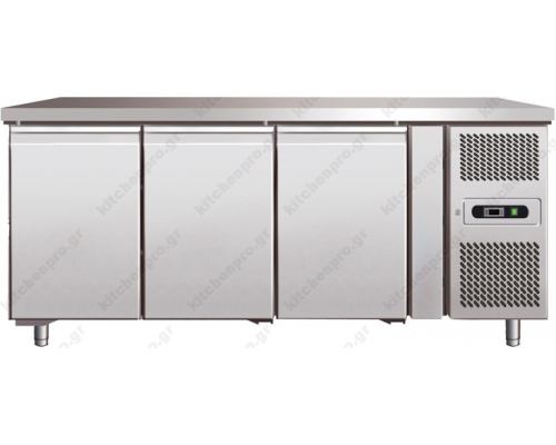 Επαγγελματικό Ψυγείο Πάγκος Συντήρηση 202 εκ. 3 Θυρών Ζαχαροπλαστικής Ταψιά 40x60 εκ.