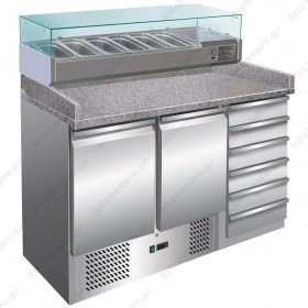 Ψυγείο Πίτσας με Ανεξάρτητο Ψυγείο Υλικών 140 x 70 εκ. FORCOLD Ιταλίας 