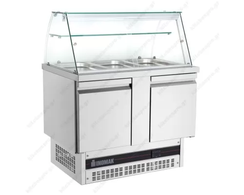 Saladette Refrigerated Counter-Cooler 108 x 70 cm 2 Doors & Showcase BSVP7300 ΙΝΟΜΑΚ Greece 