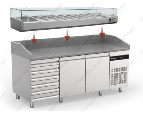 Επιτραπέζια Βιτρίνα 6 GN 1/3 - 150 εκ. RPV31500 INOMAK Ελλάδος