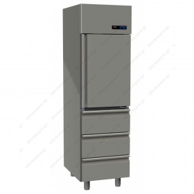 Επαγγελματικό Ψυγείο Θάλαμος-Συντήρηση 1 Πόρτα & 3 Συρτάρια Slim Line 327 Lt GINOX Ελλάδος