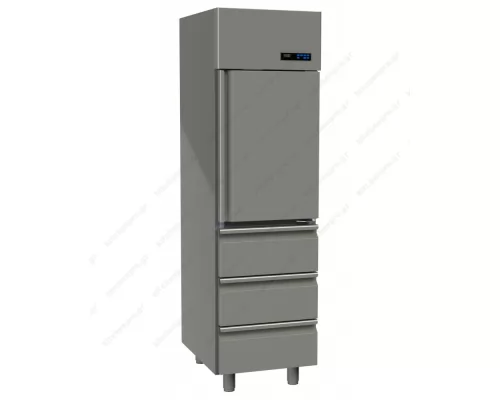 Commercial Refrigerated Cabinet-Cοοler 1 Door & 3 Drawers Slim Line 327 Lt GINOX Greece