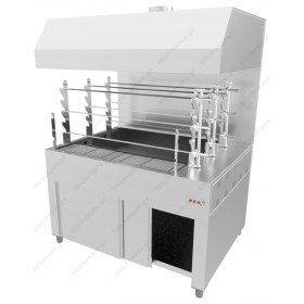 Επαγγελματική Ψησταριά με 9 Σούβλες & Χοάνη BIOKAN Eλλάδος 