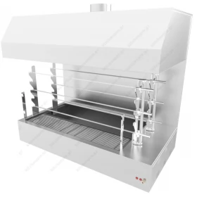 Επαγγελματική Επιτραπέζια Ψησταριά με 3 Σούβλες και Χοάνη BIOKAN Eλλάδος