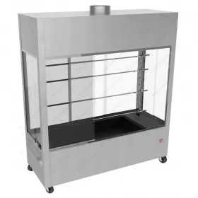 Closed Charcoal BBQ Rotisserie 2 Αxes-8 Spits BIOKAN Greece