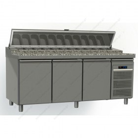 Ψυγείο πίτσας με πάγκο γρανίτη GINOX (197.5 x 80 εκ.) | ΨΥΓΕΙΑ ΠΙΤΣΑΣ