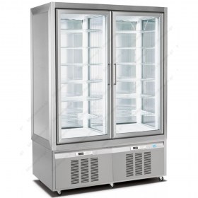 Επαγγελματικό Ψυγείο Βιτρίνα Κατάψυξη Παγωτών - Ζαχαροπλαστικής 132 x 65 x 190 εκ. με 2 Ανεξάρτητους Χώρους 7505 LONGONI Ιταλίας