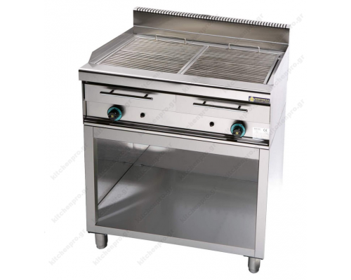 Επαγγελματικό Grill (Γκριλίερα) Αερίου Διπλό 87 x 90 εκ. με Βάση WG2S9 SERGAS