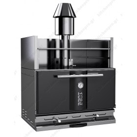 Φούρνος Ξυλοκάρβουνο με Θερμαντικό Ράφι για 50-65 Κουβέρ "BLACK" KOPA Σλοβενίας