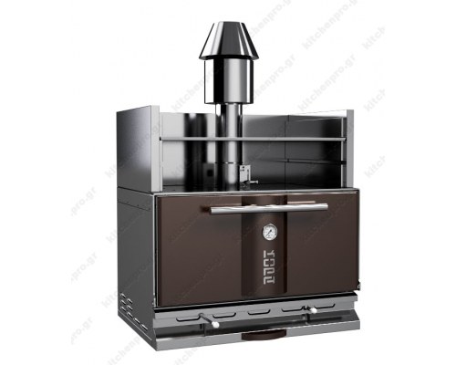 Φούρνος Ξυλοκάρβουνο με Θερμαντικό Ράφι για 110-130 Κουβέρ "BROWN" KOPA Σλοβενίας