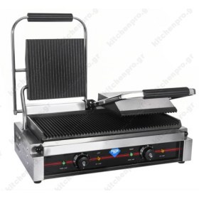 Επαγγελματική Τοστιέρα Διπλή 57x40 εκ Ραβδωτή Πάνω και Κάτω FRESH