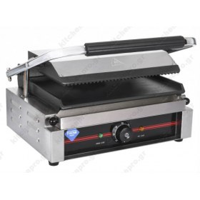 Επαγγελματική Τοστιέρα Μεσαία 41x37 εκ Ραβδωτή Πάνω & Λεία Κάτω FRESH