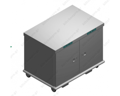 Heated Banquet Cart 26 GN2/1 with Humidity EXDUAL26GN2/1R EMAINOX Italy