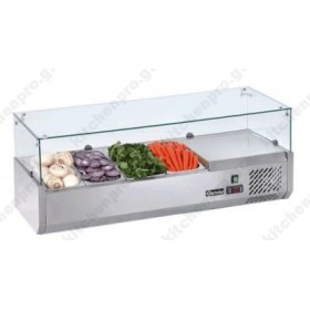 Επιτραπέζια Βιτρίνα Πίτσας - Τόστ για 4 Λεκανάκια GN1/3 120 εκ SAL 1200-38 FRESH