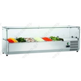 Επιτραπέζια Βιτρίνα Πίτσας - Τόστ για 6 Λεκανάκια GN1/3 150 εκ. SAL 1500-38 FRESH