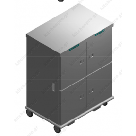 Τροχήλατος Θερμοθάλαμος 48 GN2/1 με Υγρασία CADUAL52GN2/1R-4P EMAINOX Ιταλίας