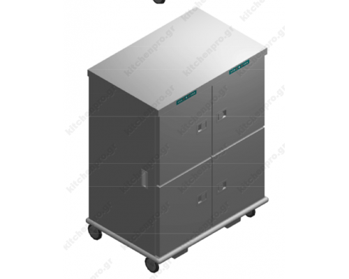 Τροχήλατος Θερμοθάλαμος 48 GN2/1 με Υγρασία CADUAL52GN2/1R-4P EMAINOX Ιταλίας