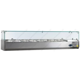 Επιτραπέζια Βιτρίνα Πίτσας - Τόστ για 8 Λεκανάκια GN1/4 180 εκ. VK33-180 TEFCOLD Δανίας