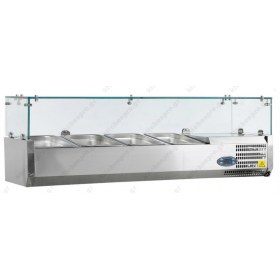 Επιτραπέζια Βιτρίνα Πίτσας - Τόστ για 4 Λεκανάκια GN1/3 120 εκ. VK38-120-i TEFCOLD Δανίας