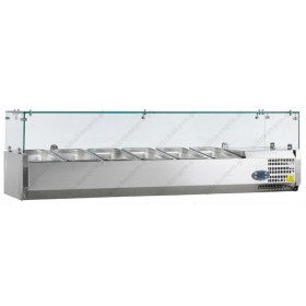 Επιτραπέζια Βιτρίνα Πίτσας - Τόστ για 6 Λεκανάκια GN1/3 150 εκ. VK38-150-i TEFCOLD Δανίας