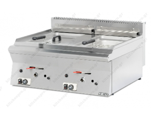 Επαγγελματική Φριτέζα Αερίου Διπλή 10 + 10 Λίτρων F2 VIMITEX Ελλάδoς