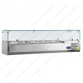 Επιτραπέζια Βιτρίνα Πίτσας - Τόστ για 5 Λεκανάκια GN1/4 120 εκ. VK33-120 TEFCOLD Δανίας