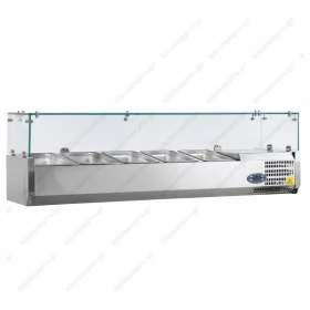 Επιτραπέζια Βιτρίνα Πίτσας - Τόστ για 5 Λεκανάκια GN1/4 120 εκ. VK33-120 TEFCOLD Δανίας