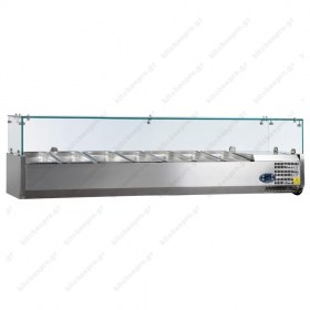 Επιτραπέζια Βιτρίνα Πίτσας - Τόστ για 7 Λεκανάκια GN1/4 150 εκ.  VK33-150 TEFCOLD Δανίας