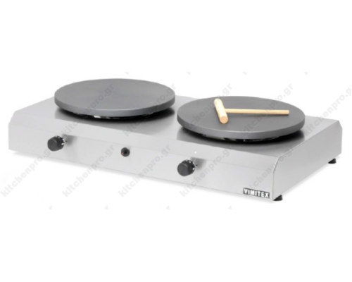 Επαγγελματική Κρεπιέρα Αερίου Διπλή Ø40 εκ. 702G40 VIMITEX Ελλάδος