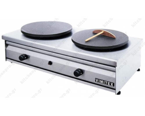 Επαγγελματική Κρεπιέρα Αερίου Διπλή Ø35 εκ. 802G35 VIMITEX Ελλάδoς