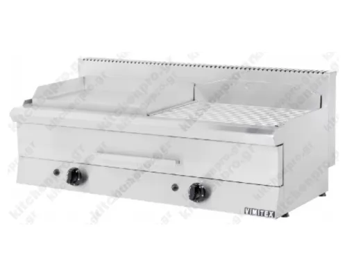 Επαγγελματικό Grill + Πλατώ Αερίου Διπλό 108 x 47 εκ. 752K VIMITEX Ελλάδος