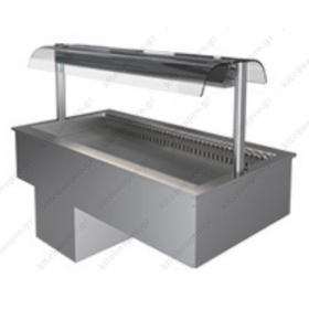 Ψυχόμενος Μπουφές με Λεκάνη & Αεροκουρτίνα 2GN 1/1 TECNOSTEEL Ιταλίας