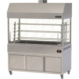 Επαγγελματική Ψησταριά Κάρβουνου Βαγονέτο 1 Αξονας - 3 Σούβλες ΒΙΟΚΑΝ Ελλάδος