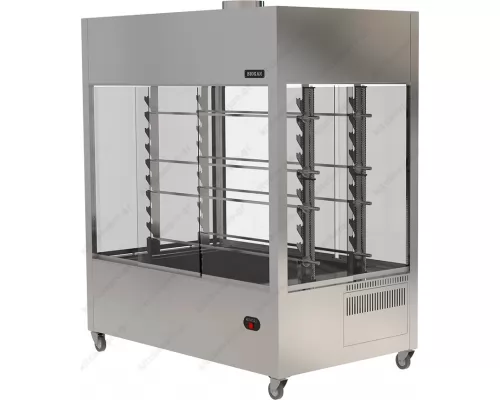 Closed Charcoal BBQ Rotisserie 2 Αxes-8 Spits BIOKAN Greece
