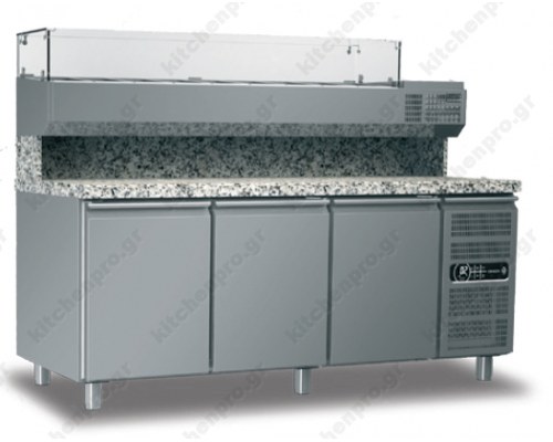 Ψυγείο πίτσας με πάγκο γρανίτη GINOX (197,5 x 80 εκ.)