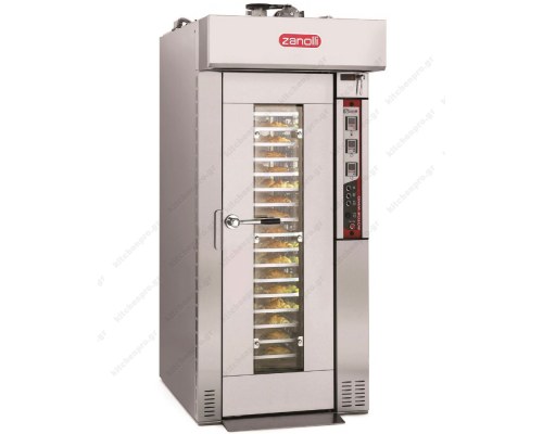 Περιστροφικός Φούρνος Αρτοποιείας & Ζαχαροπλάστικής με Ατμό 15/18 ταψιά 40x60εκ, τύπος ROTORWIND 3G L LONG, ZANOLLI Ιταλίας