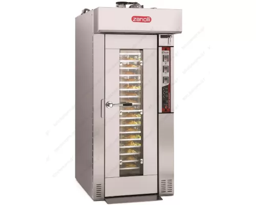 Rotary Commercial Gas Oven for Bakery & Pastry with Steam 15/18 pans 40x60cm, type ROTORWIND 3G F FRONT, ZANOLLI Italy