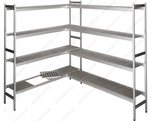 Aluminium Shelves 4-levels Length 100 cm - Width 36 cm 1301 RNT Greece
