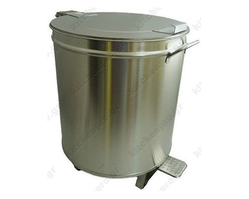 Τροχήλατος Ανοξείδωτος Κάδος Απορριμμάτων 95 Λίτρων με Πεντάλ