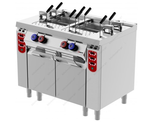 Επιδαπέδιος Βραστήρας Ζυμαρικών 26 + 26 Λίτρων με Αυτόματη Ανύψωση Καλαθιών CPE72M0 DESCO Ιταλίας