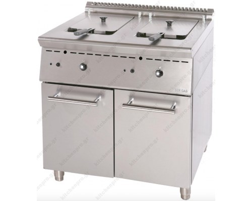 Επαγγελματική Φριτέζα Αερίου Διπλή 10 + 10 Λίτρων GF8S7 SERGAS Ελλάδας