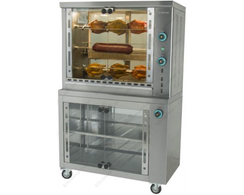 Κοτοπουλιέρα Αερίου με 3 Σούβλες και θερμοθάλαμο SG3 SERGAS Ελλάδας