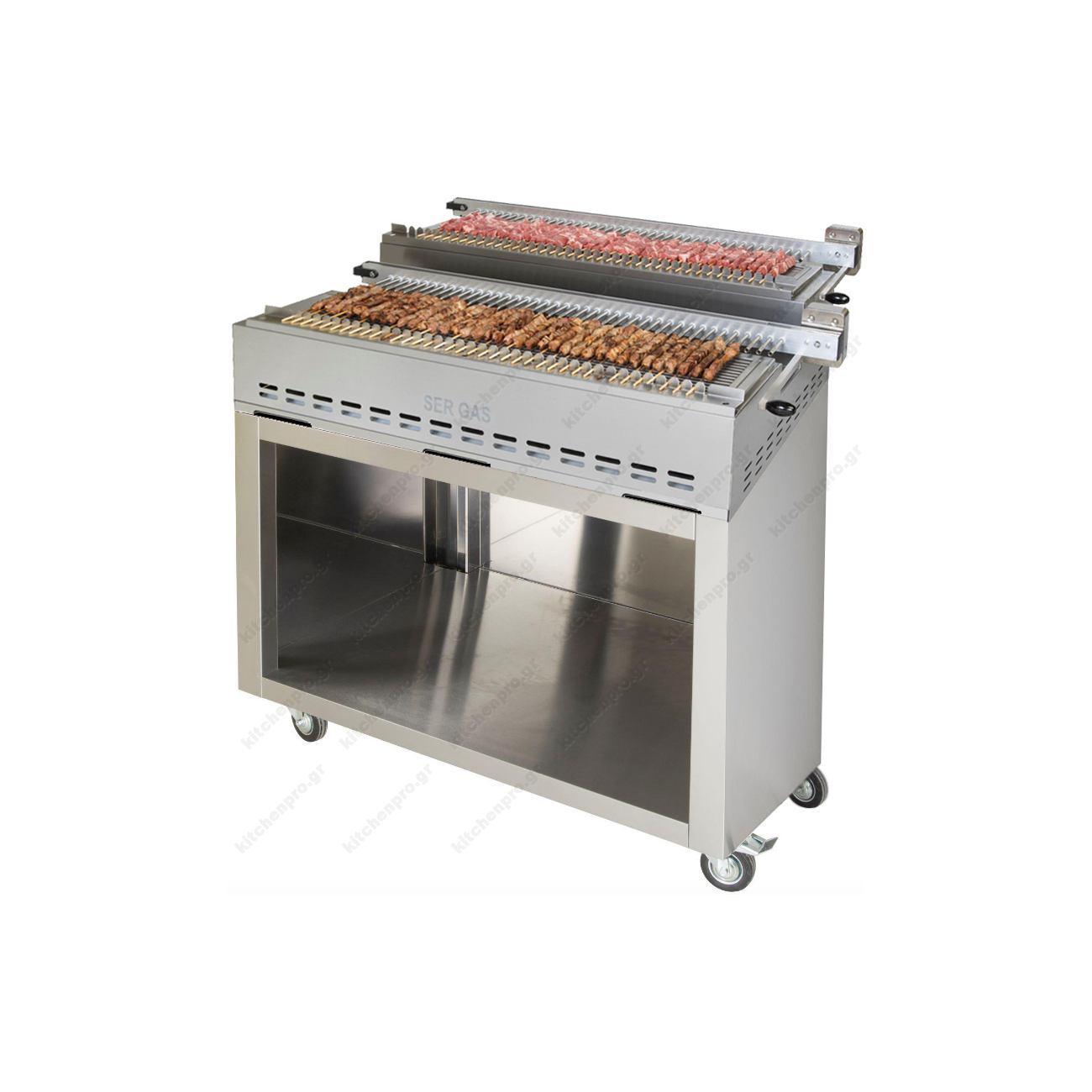 Commercial Charcoal Grill 2 Floors Rotating 127x86cm SK78D with Base SERGAS